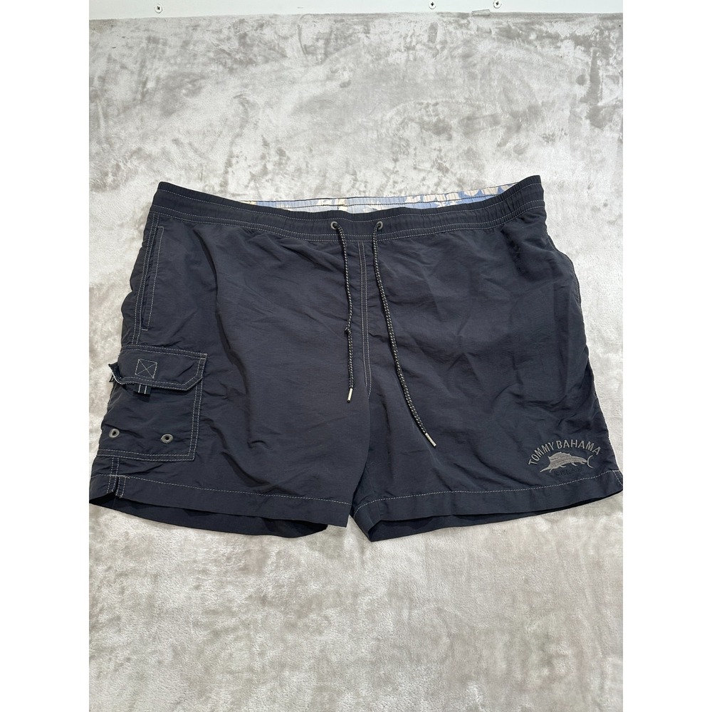 Tommy Bahama Relax Shorts Mens Size XL Black Drawstring Cargo Pockets Outdoor